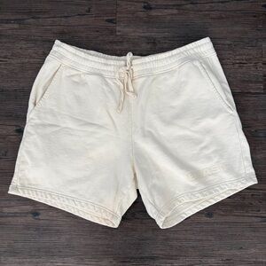 MR BEAST BEAST ESSENTIAL CLOTH CREAM HEAVY COTTON SHORTS MENS LARGE